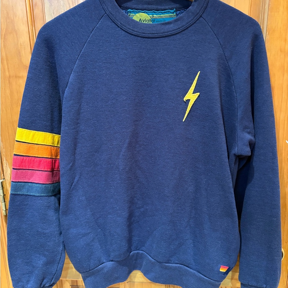Aviator Nation Navy Sweatshirt Size S